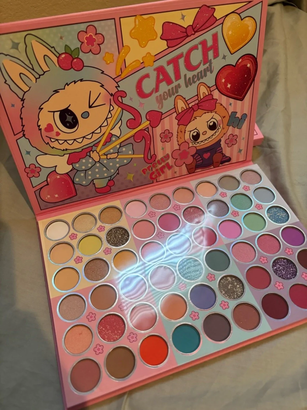 Labubu The Monsters Catch Your Heart Eyeshadow Pallet and 2 Sunscreens